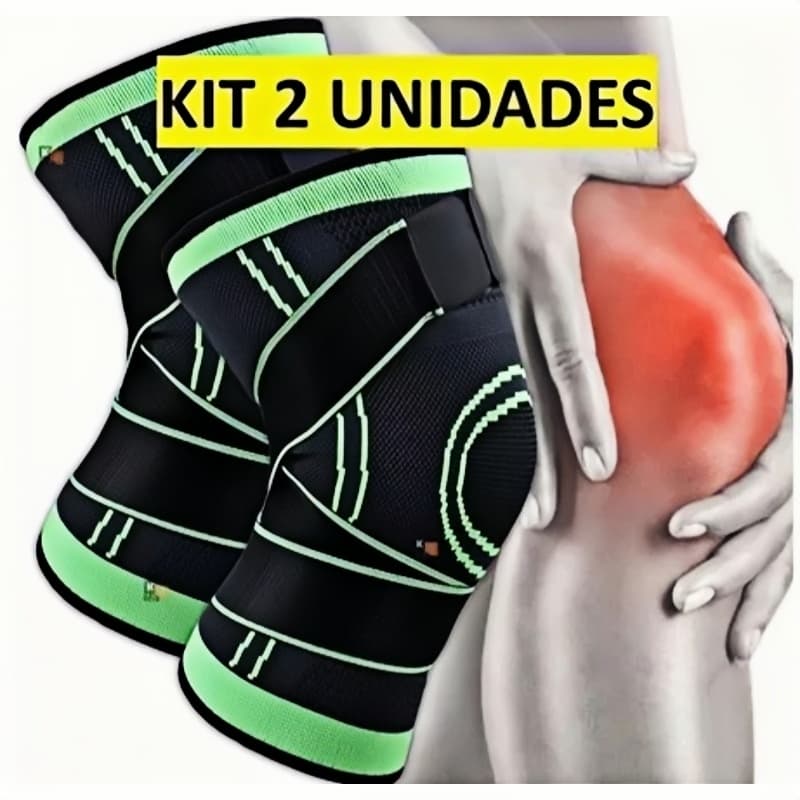 Kit 2 Joelheiras De Compressão Estabilizadora Tensor Alívio De Dor No Joelho 360°