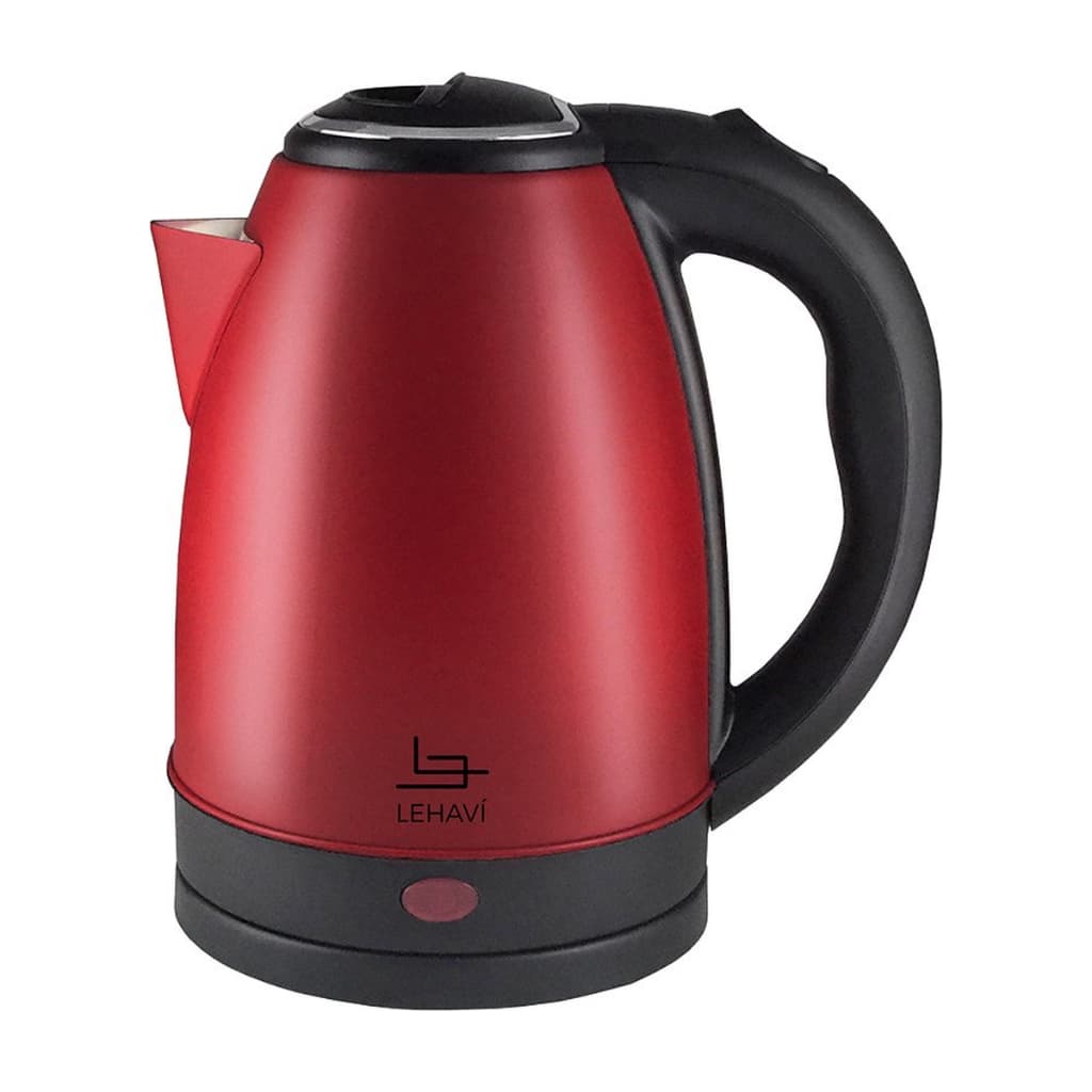 Chaleira Elétrica Inox Vermelha 1,8L 1000W Base 360° Desligamento Automático