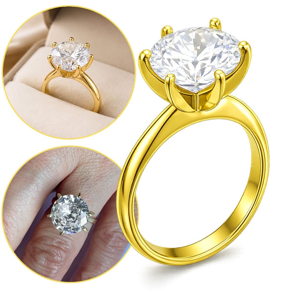 Anel Solitario Virginia Moeda Antiga Original Pedra Zirconia Grande 12mm Aparador