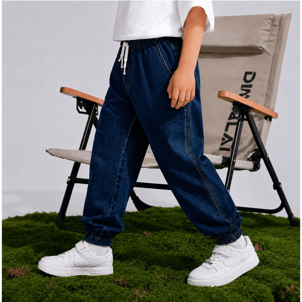 Calça Jeans Infantil Jogger com Elástico Sarja Menino