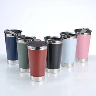 Kit 1/2/3/4 Copos Térmicos 473Ml De Inox Com Tampa e Abridor