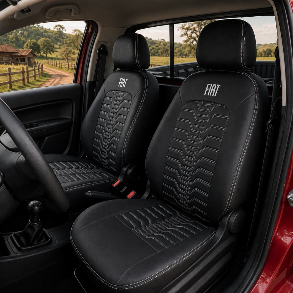 Capa Banco Carro Nova Fiat Strada Cabine Simples 2021 A 2027 Tecido Premium Diamante