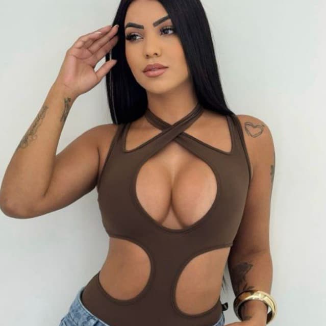 Body Feminino Recortes Decote Pimenta Doce Body Feminino Cavado Body Poliamida