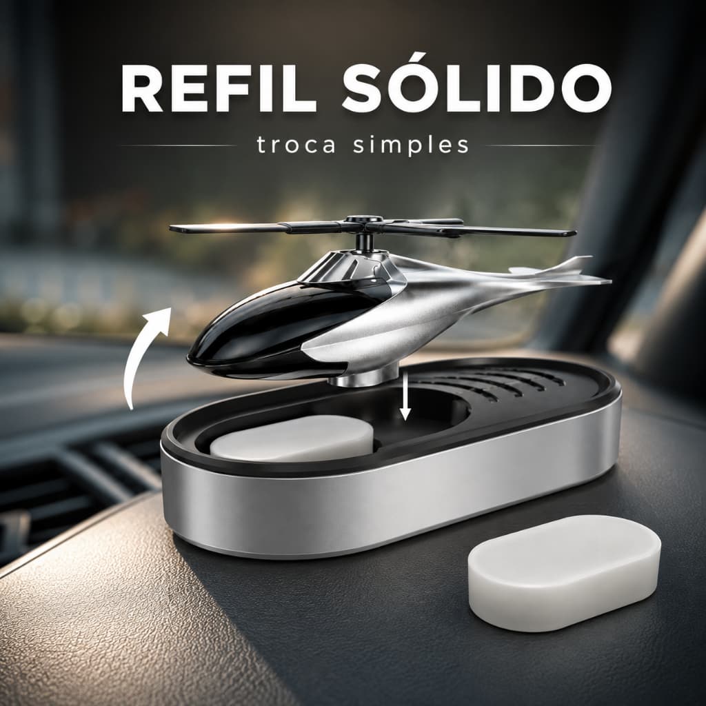 Aromatizador De Ar Solar Veicular Cheirinho Para Carro Helicóptero Giratório