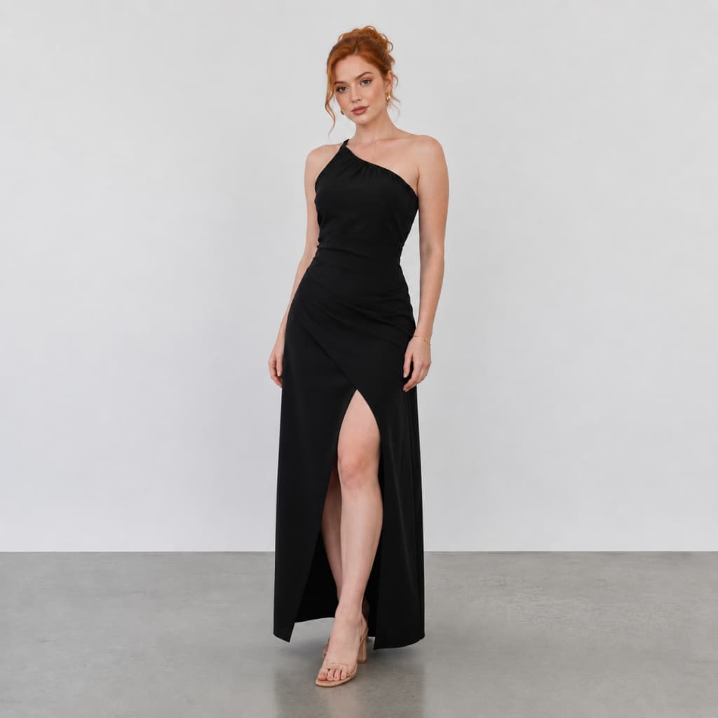 Vestido Feminino Elegante Com Fenda Lateral e Alça Regulável Para Festa Balada Noite de Luxo P|G