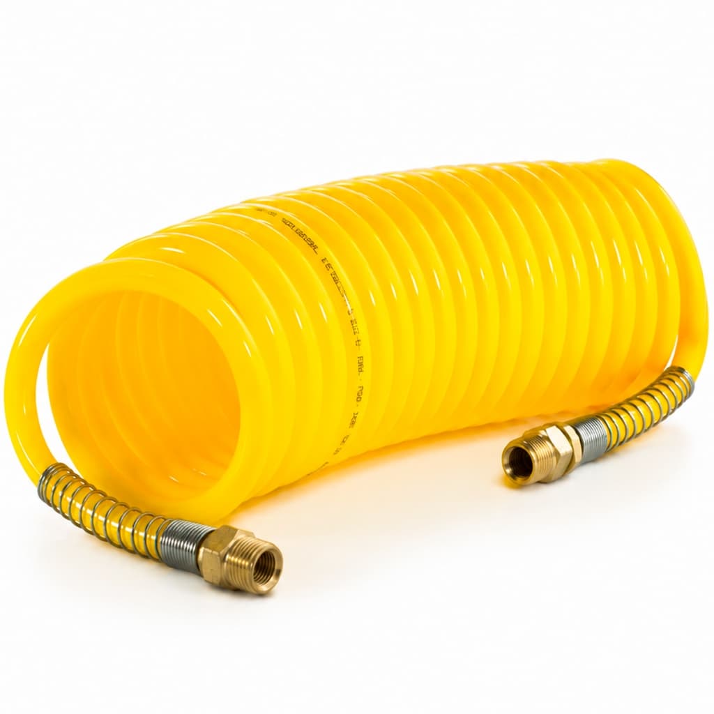 Mangueira de Ar Pneumática Espiral 15, 10 e 5 Metros Com Conectores Encaixe de Rosca 1/4 Ar Comprimido Limpeza 8mm