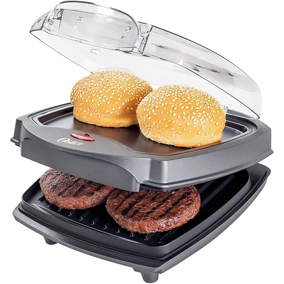 Grill Elétrico Burguer Oster 2 em 1 com Estufa - 110V