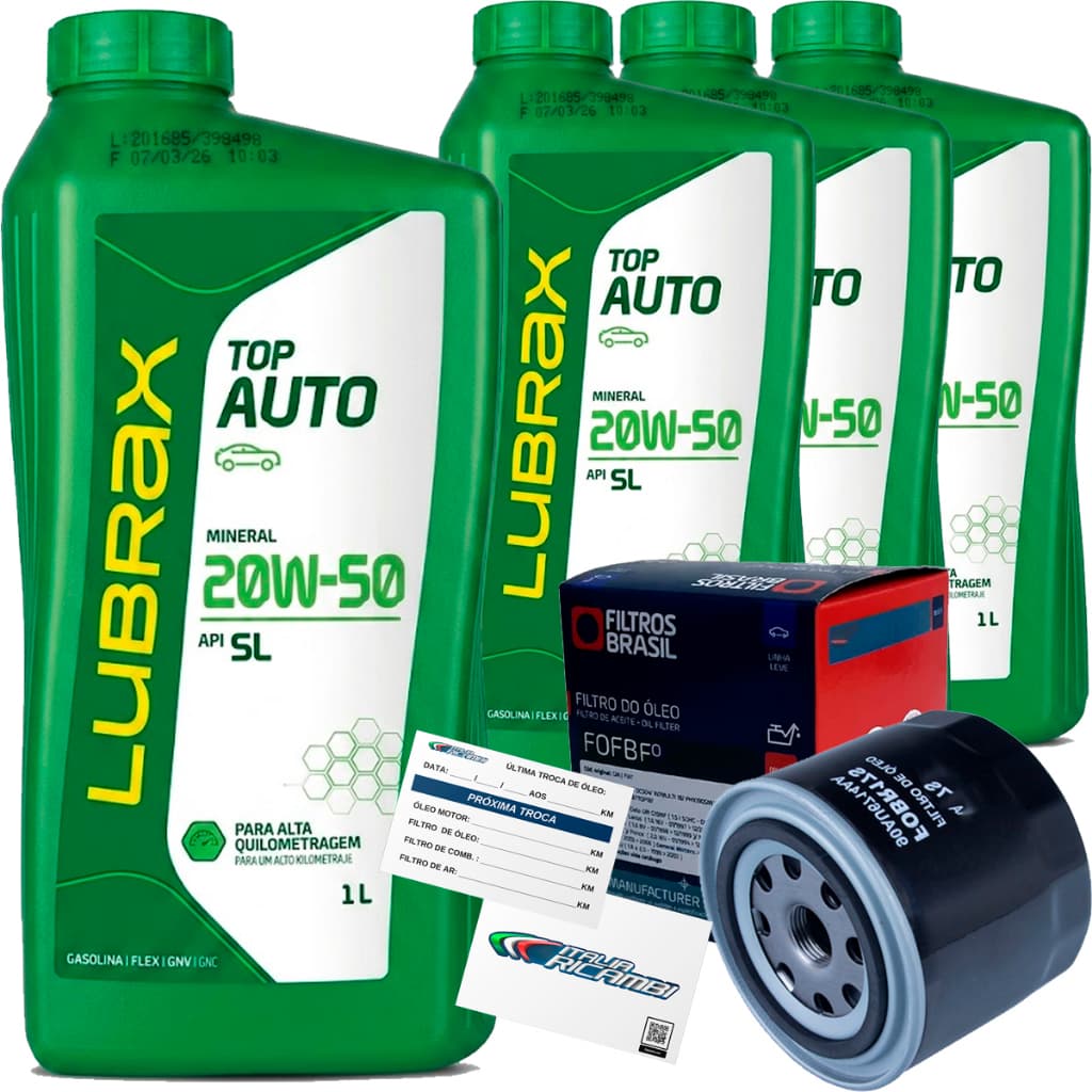 Kit 4 Litros De Oleo 20W50 E Filtro De Oleo Para Escort Gol Saveiro Verona Motor CHT AE