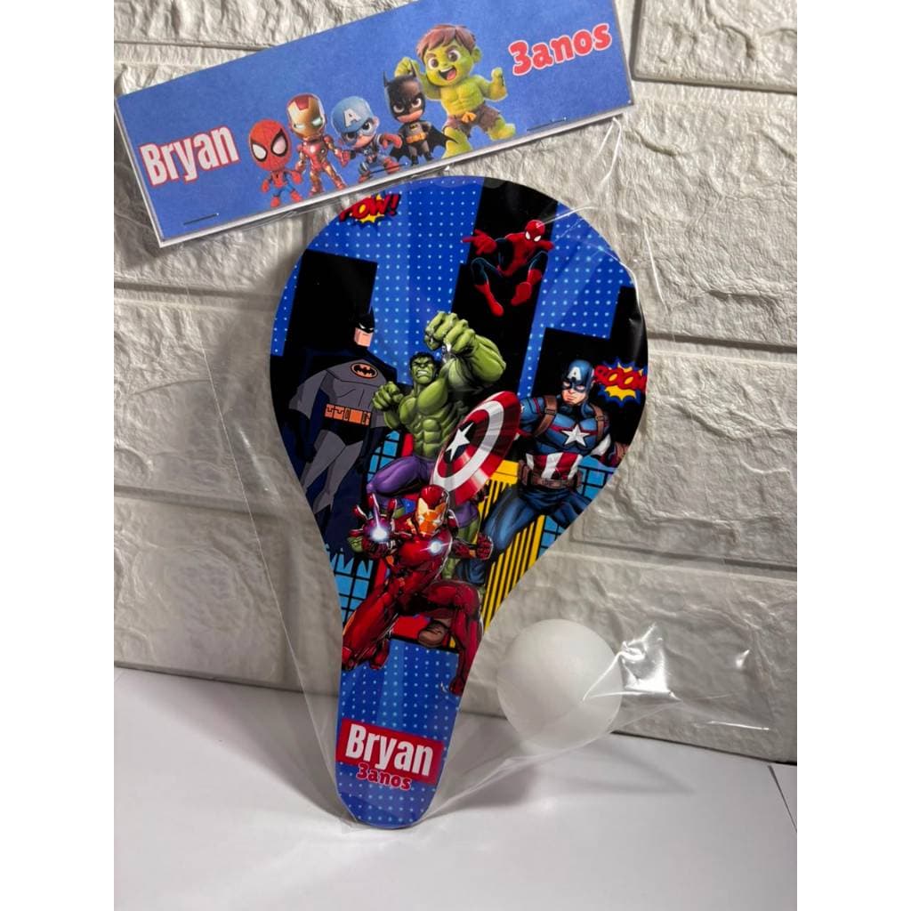 Raquete Personalizada Super Heróis Lembrancinha Para Aniversario