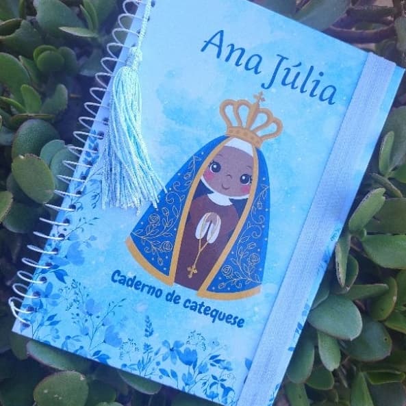 caderno personalizado para catecismo de Nossa Senhora