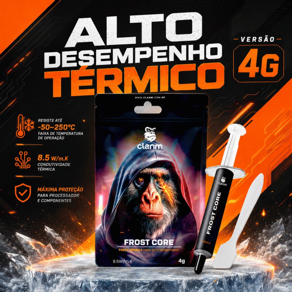Pasta Térmica CLANM Frost Core 2g 4g CPU GPU PC Notebook 8,5W/mK Cooler Dissipador Alta Performance