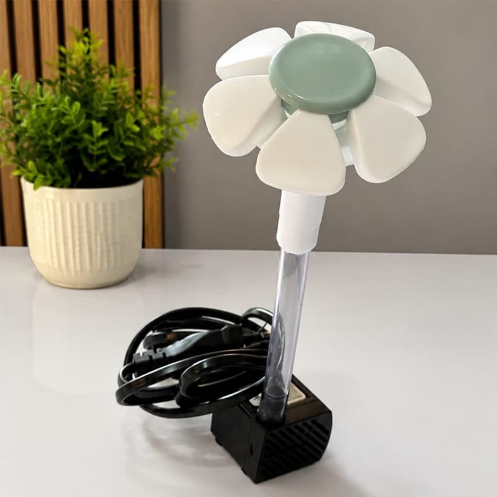 Kit para montar bebedor pet fonte bombinha bomba submersa bivolt + dispensador água flor cinza mangueira 15cm bica aste