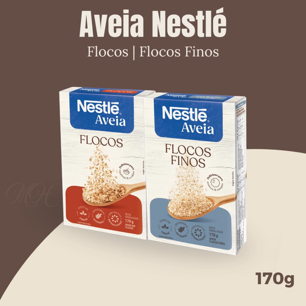 Nestle Aveia Integral em Flocos ou Flocos Finos Caixa 170g
