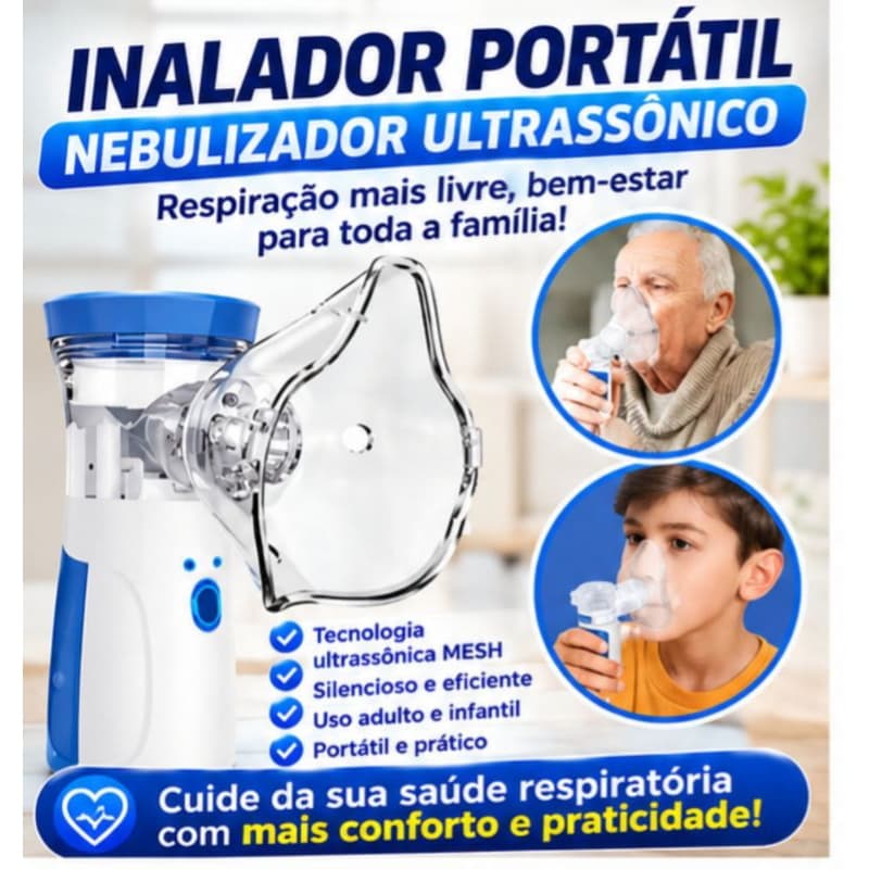 Inalador Nebulizador Portátil Ultrassônico Mesh Silencioso USB Adulto Infantil JSL-W302