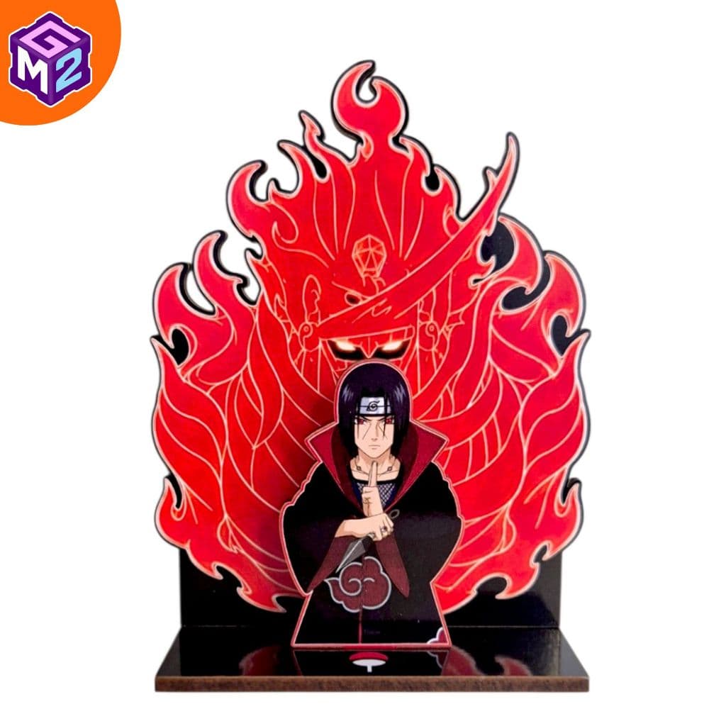 Totem decorativo itachi naruto shippuden susanoo 15cm em mdf | decoração aniversario/estante