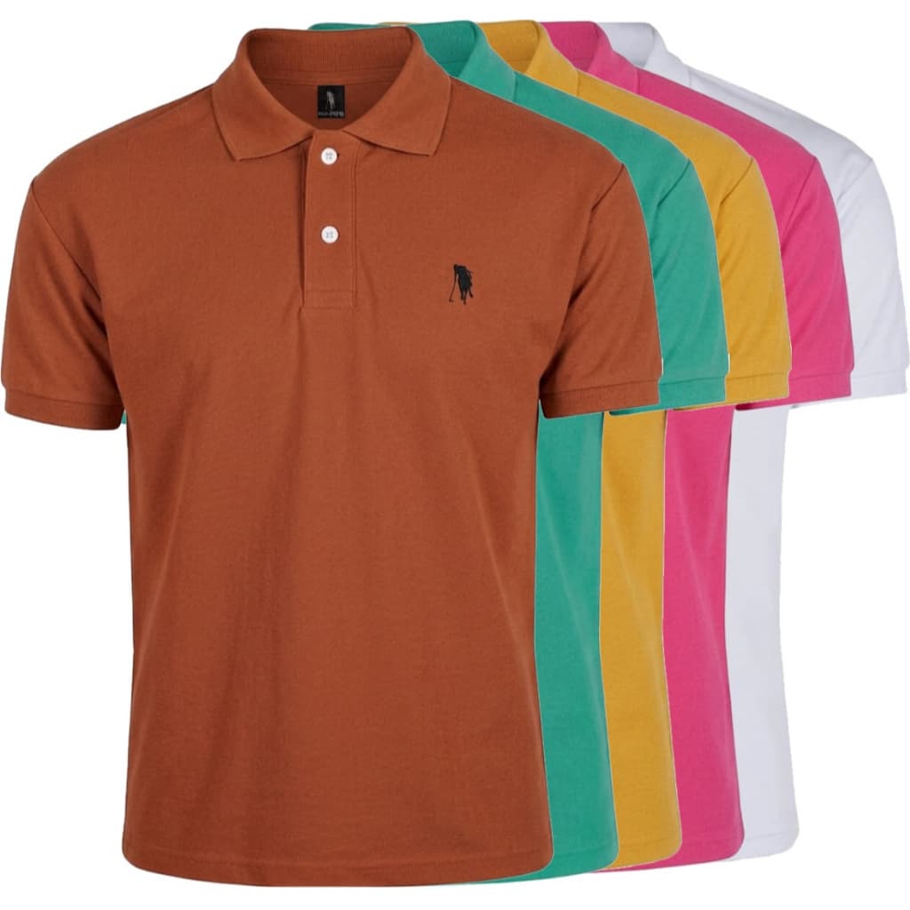 Camisa Gola Polo 18 Cores Logo Bordado