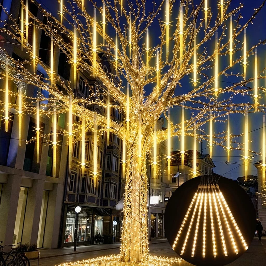 Luz Cascata Meteoro Led 8 Tubos 50cm Natal Festas Decoração Bivolt