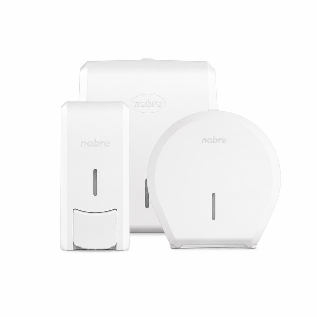 Kit Dispensers Banheiro Nobre 3 Peças Completo