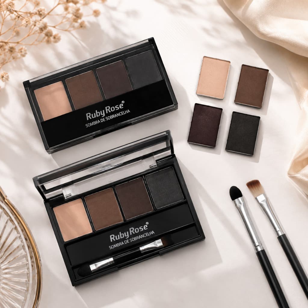 Trio De Sombras Para Sobrancelhas Com Primer Ruby Rose - HB-F572