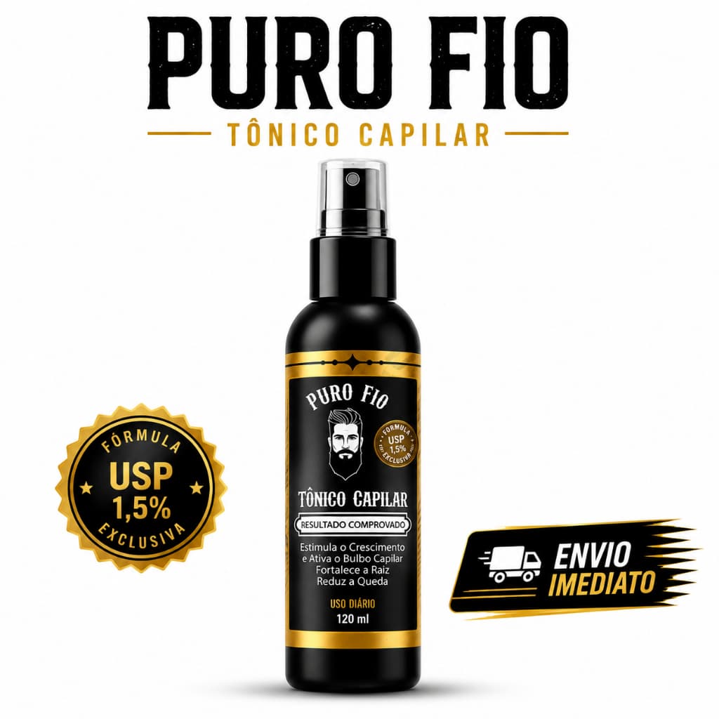Tônico Capilar Antiqueda Puro Fio 120ml - Estimula Crescimento, Fortalece Raiz, Reduz Queda