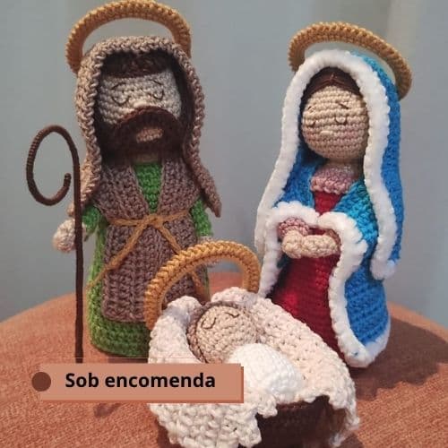 Sagrada Família em Amigurumi | Presépio Artesanal em Crochê | Decoração de Natal Cristã