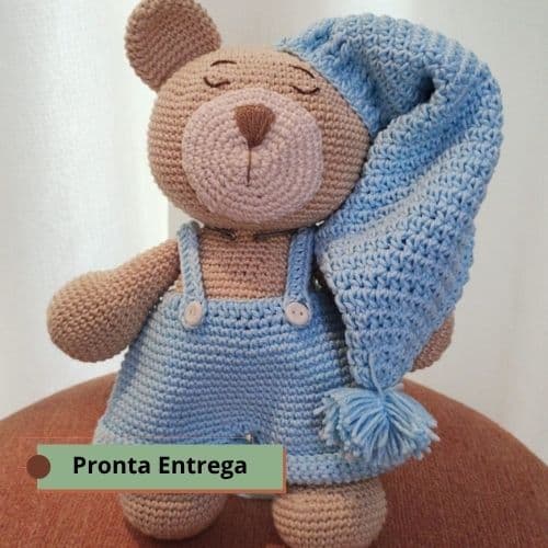 Ursinho Dorminhoco em Crochê Amigurumi | Nino & Nina | Decoração Infantil | Pronta Entrega