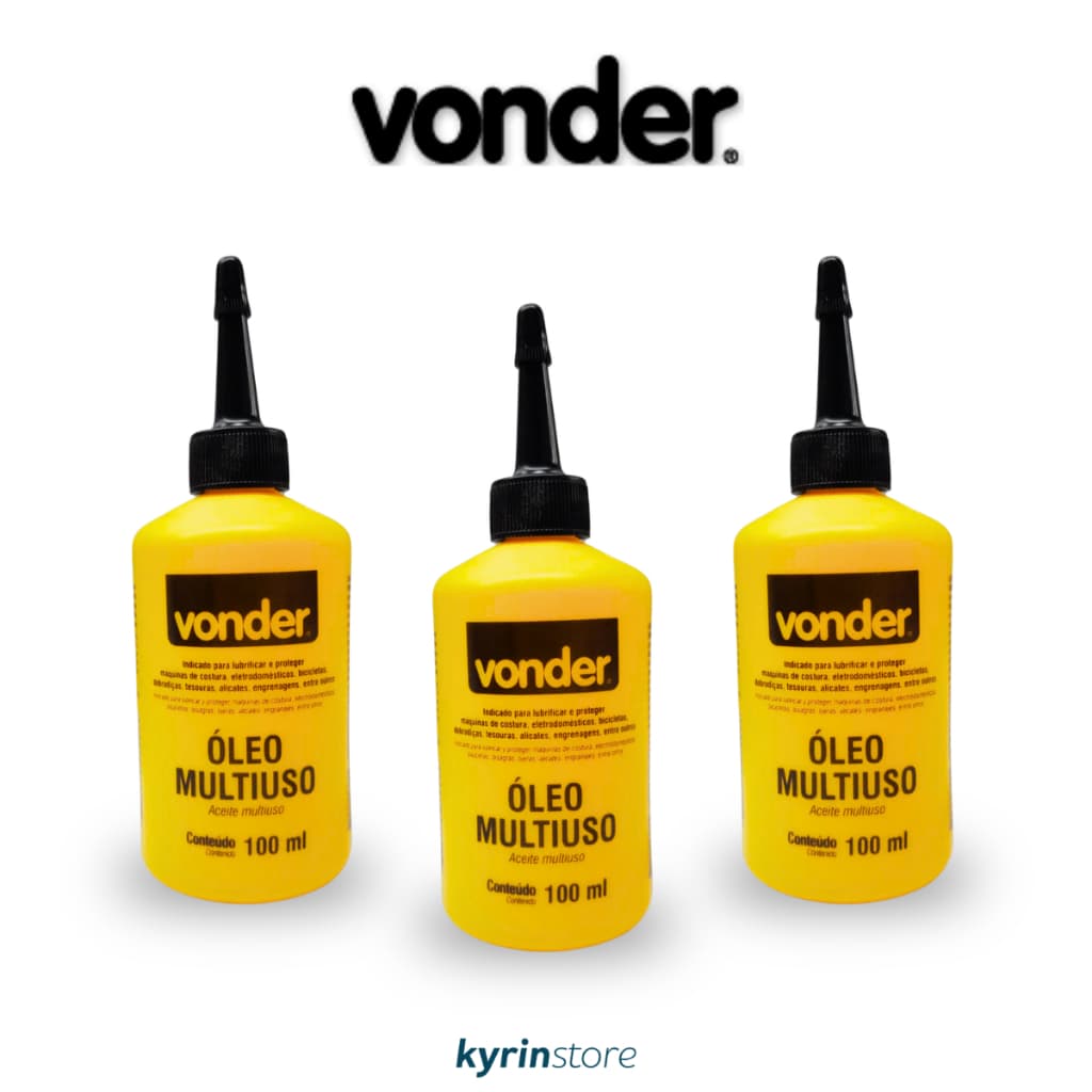 Kit 3 Óleo Multiuso Lubrificante para Máquina de Costura Pintura Corrente Bicileta 100ml Uso Geral