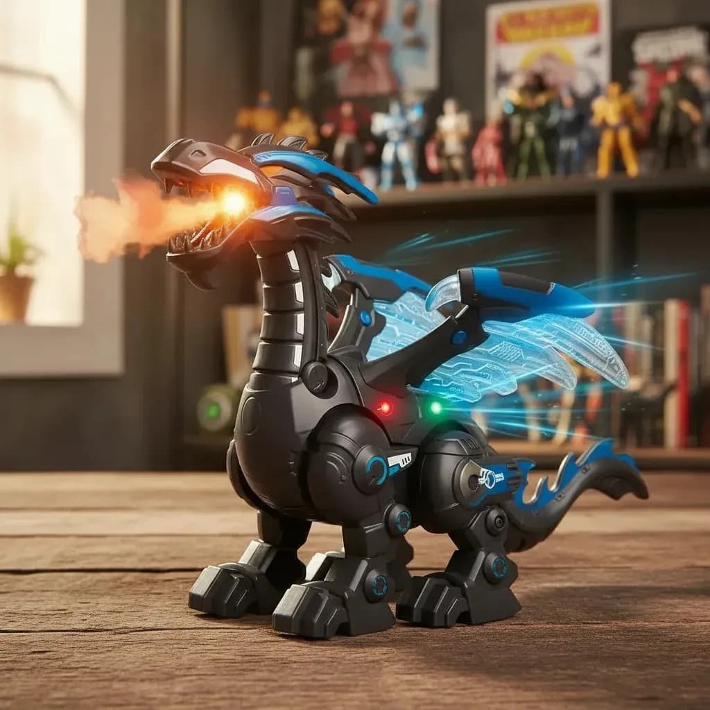 Dinossauro Cyber Dino Spray com Luz Som Movimento e Spray de Água Zoop Toys Robô Interativo Presente Infantil