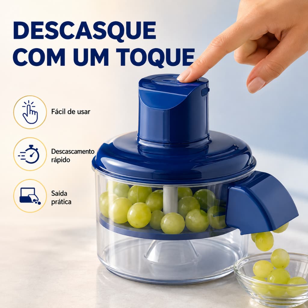 Descascador Elétrico Automático 5 Lâminas 50W para Alho, Uvas, Tomates e Frutas | Envio do Brasil