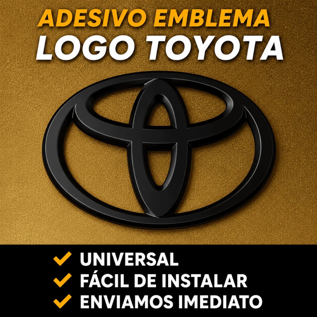 Logo Toyota 3D Preto Emblema Automotivo para Carro