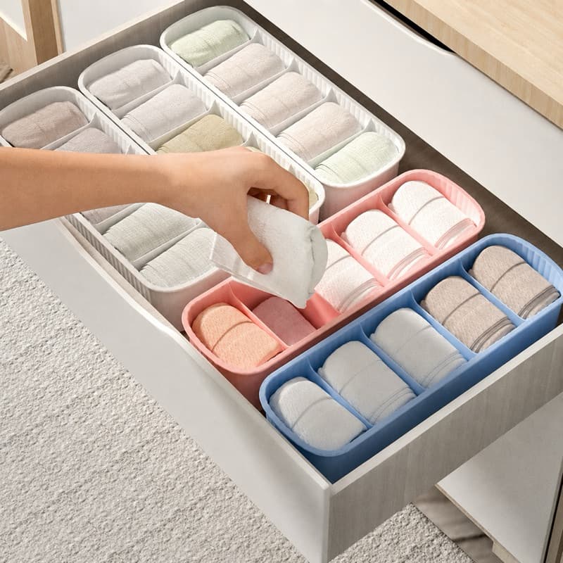 Organizador de Gaveta Roupas Íntimas, Meias e Maquiagem – Colmeia 4 Divisórias