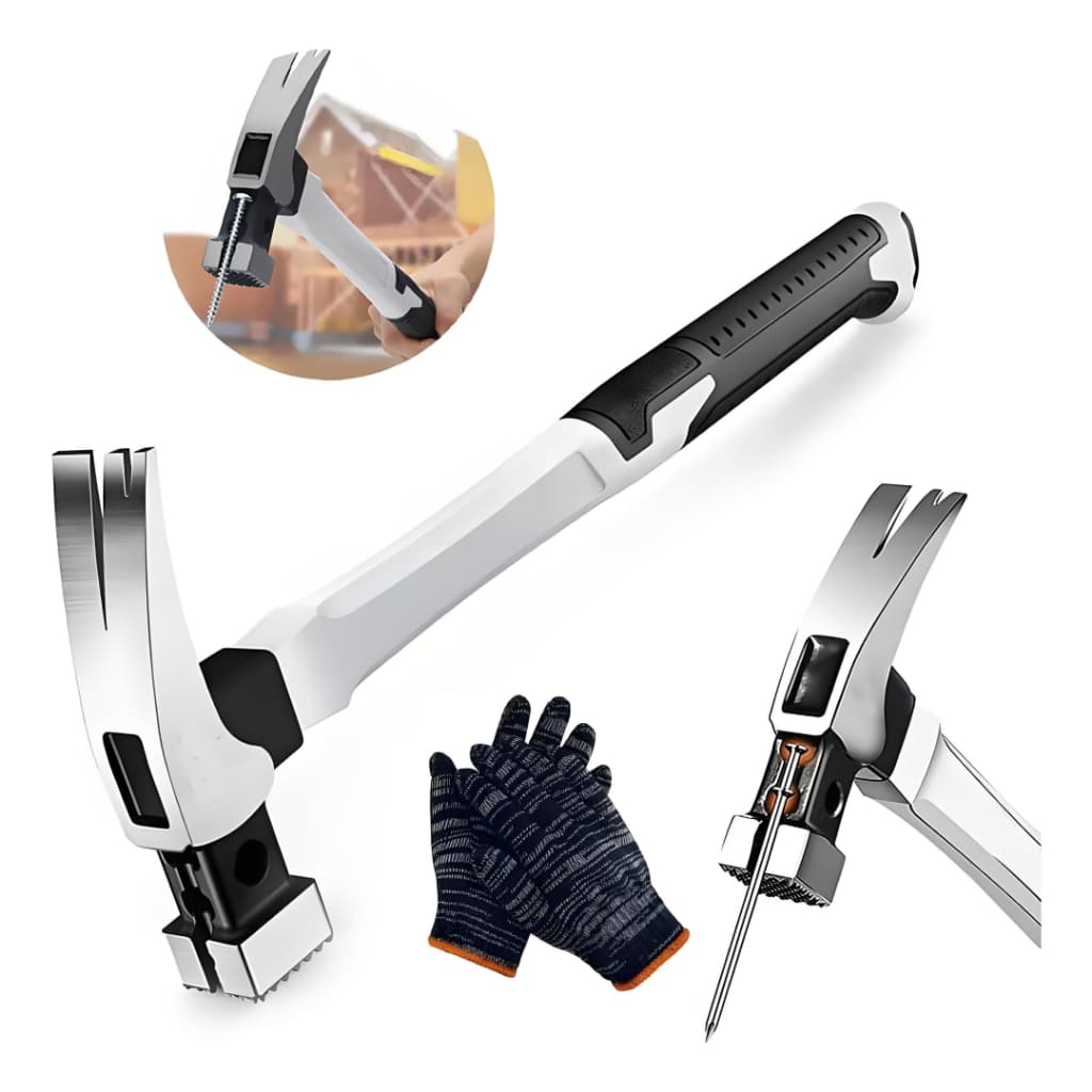 Martelo Emborrachado Profissional Com Suporte Para Prego Imantado Ferramentas 23.6oz