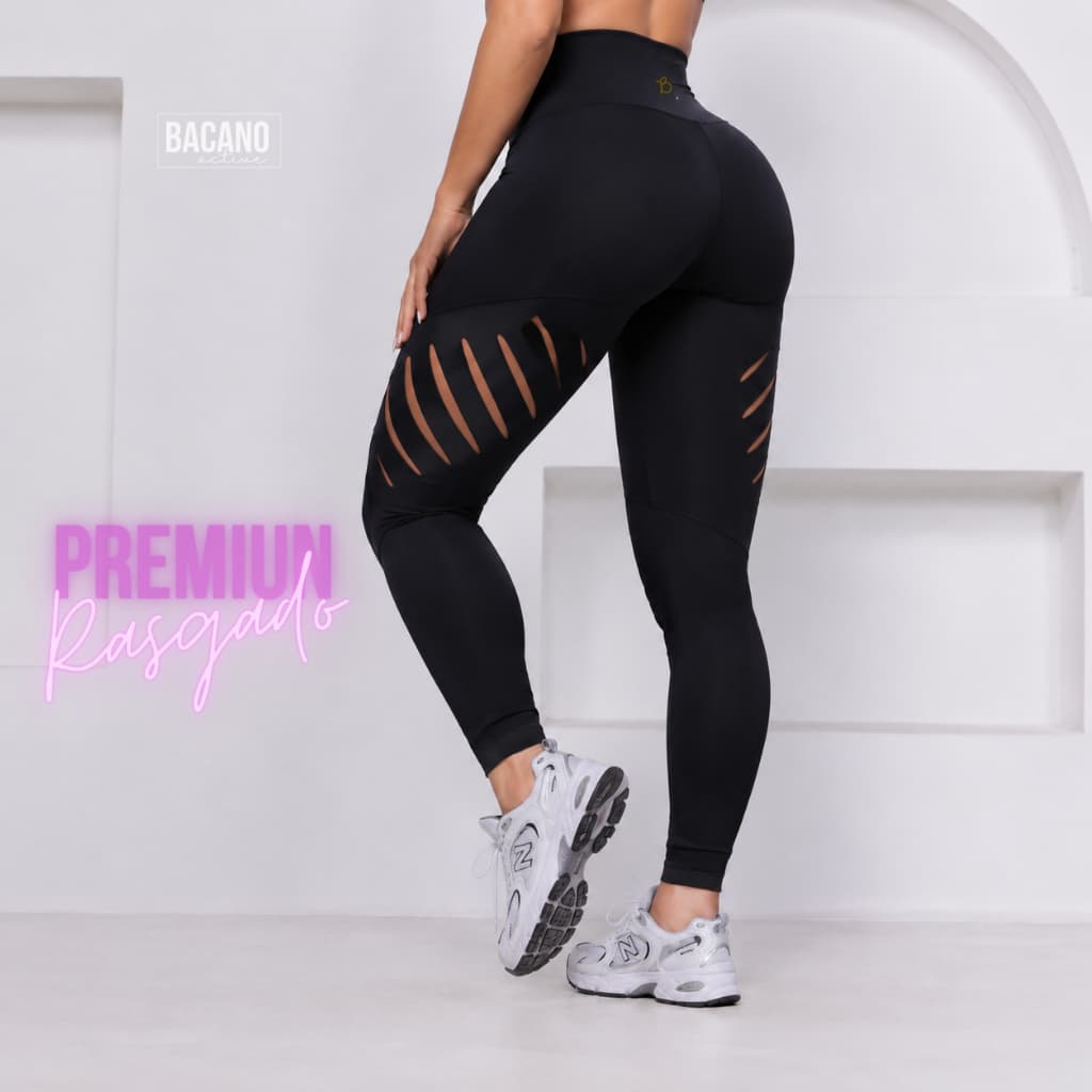 Legging Fitness Feminina Cintura Alta com Design Exclusivo Rasgado/Com recortes
