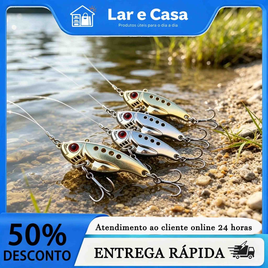 Kit 4 Iscas Artificiais 3cm Mini Isca de Pesca Artificial