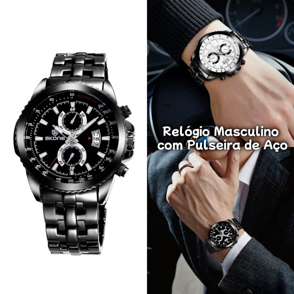 Relógio Masculino Resistente à Água，Relógio de Pulso Masculino，Relógio Masculino com Calendário，Presente de Aniversário