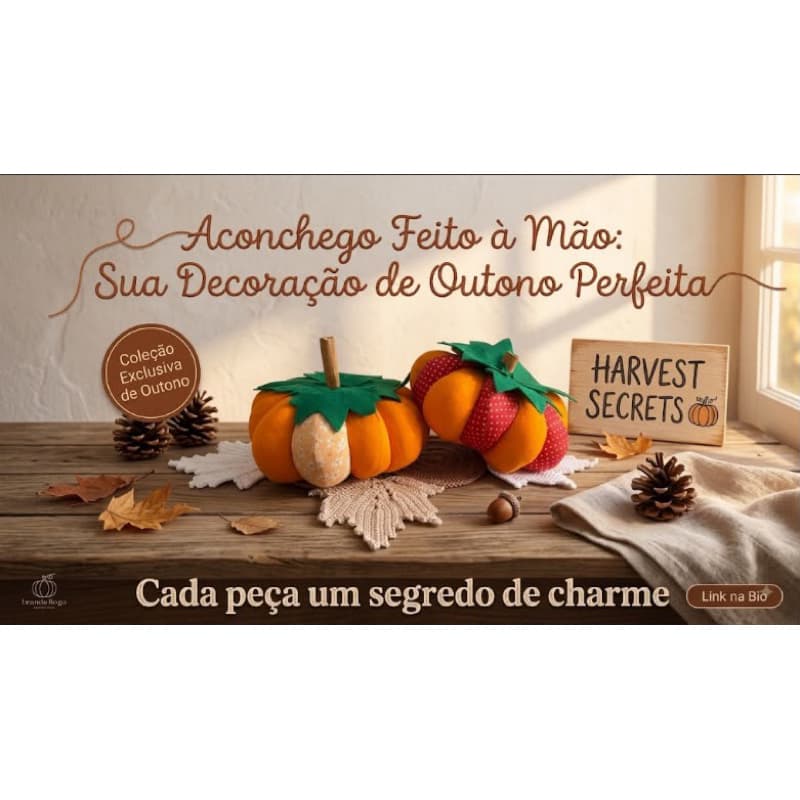 Decoração em Artesanato Abóbora 1 unidade