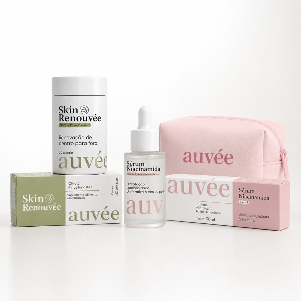 Kit Clareador de Manchas e Melasma - Sérum Facial Niacinamida + Clareador Oral 30 Cápsulas + BRINDE