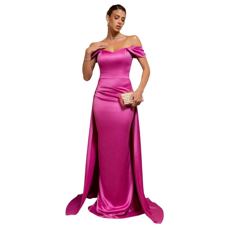 Vestido de Festa Madrinha Convidada Formanda Fúcsia