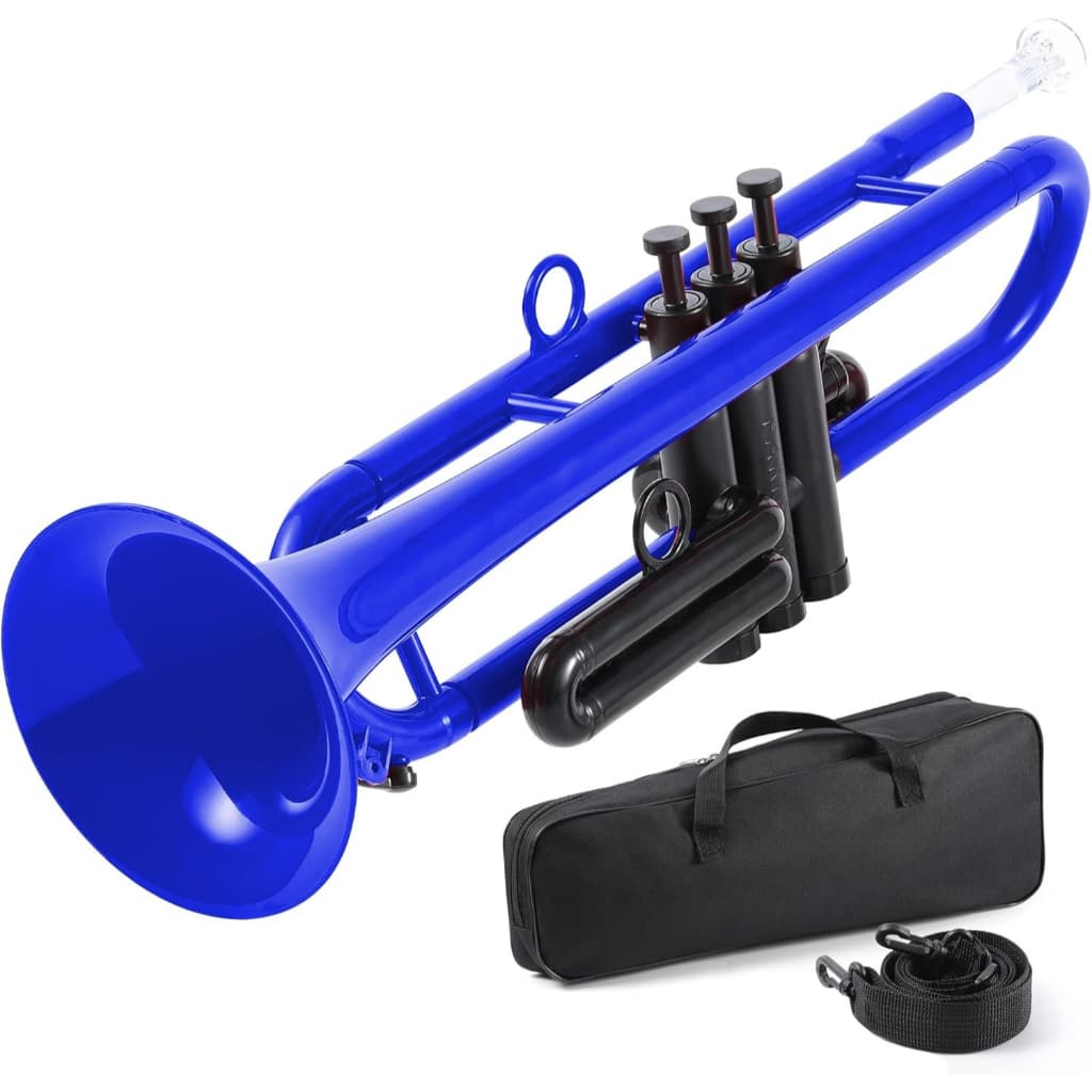 Trompete em Bb de Plástico para Iniciantes Instrumento Musical com Bocais 3C e 7C