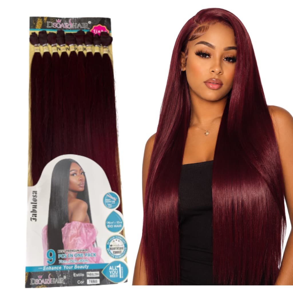 Cabelo Bio Fibra Entrelace Mega Hair Fabulosa Liso 80 Cm