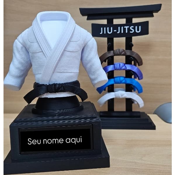 Mini Kimono Jiu Jitsu 🥋 Troféu Personalizado Decoração ou Presente Faixa a sua escolha