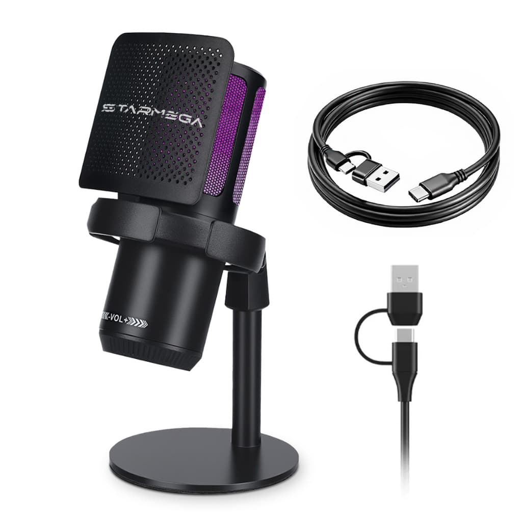 150db Microfone Gamer Condensador Podcast Alta Sensibilidade Rgb - Microfones e Gravadores