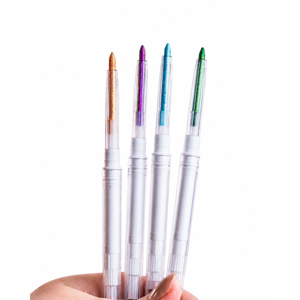 Lápis Holográfico Aurora Luisance Retrátil Prova DÁgua Delineador Olhos Glow Glitter Apontador Integrado AltaPigmentação