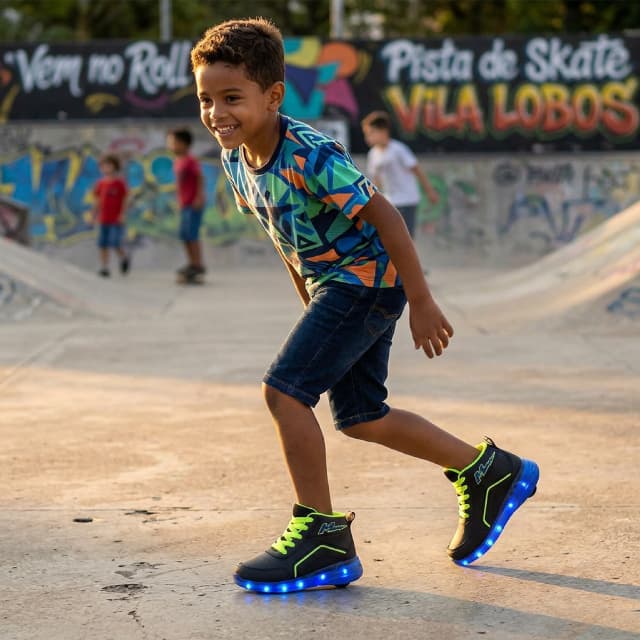 Tênis Rodinha Leve Com Led Para Meninos E Meninas Premium