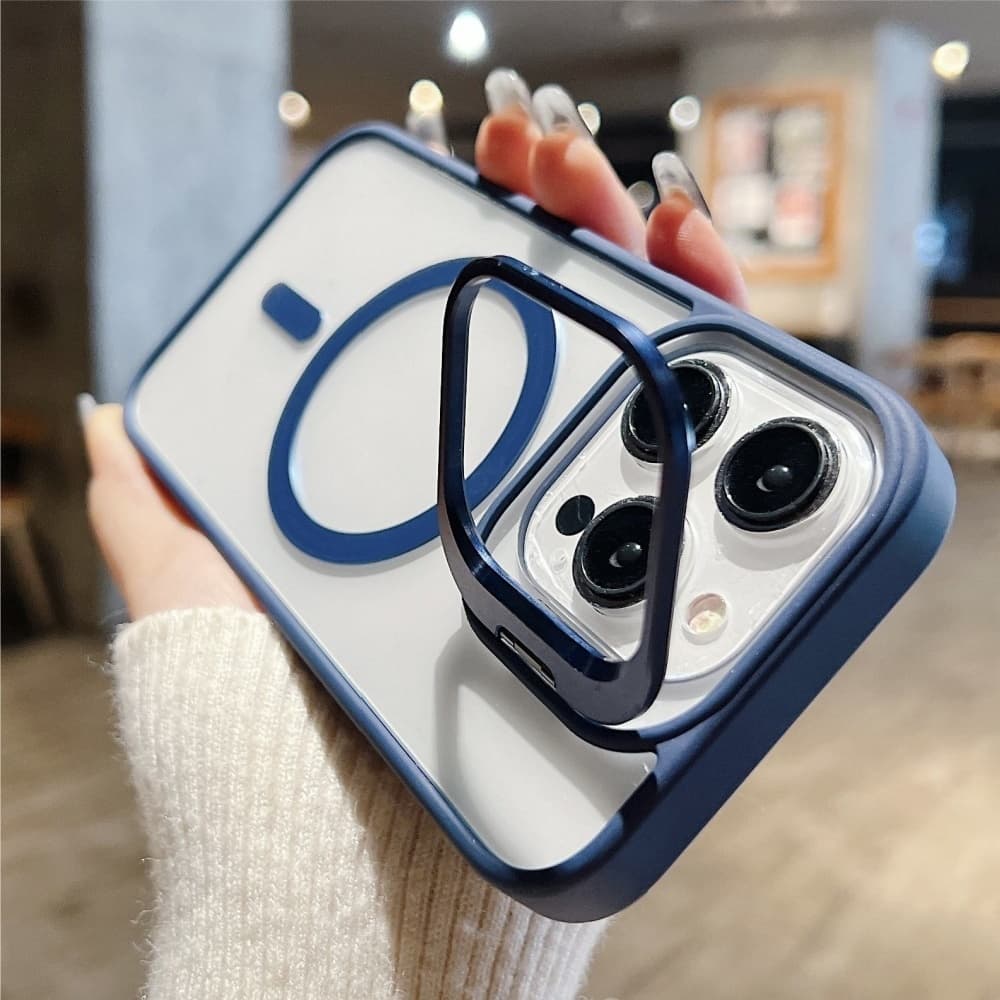 Capa Magnética MagSafe Suporte Ajustável para iPhone 11 12 13 14 15 16 Pro/ Pro Max com HD Protetor de Câmera