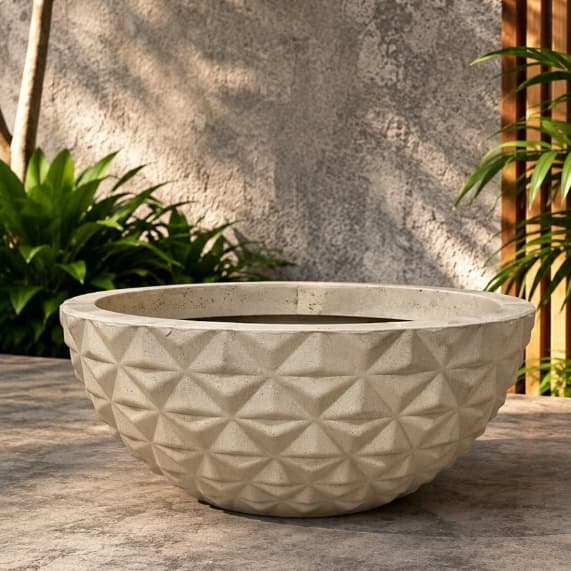 Vaso Bacia Diamante Decorativo para Plantas –Modelo Moderno para Jardim, Varanda e Área Externa