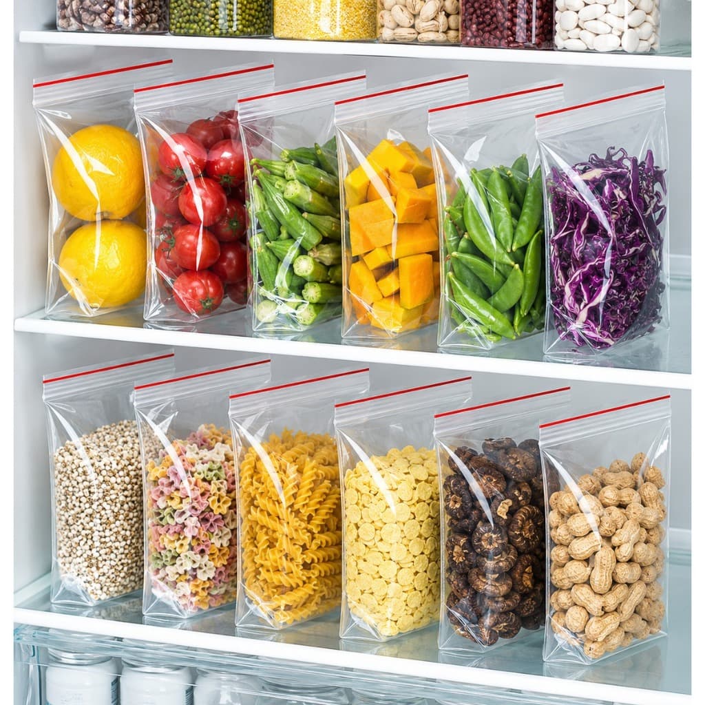 Kit Sacos Herméticos Para Armazenar Alimentos Reutilizável Congelador Zip Lock