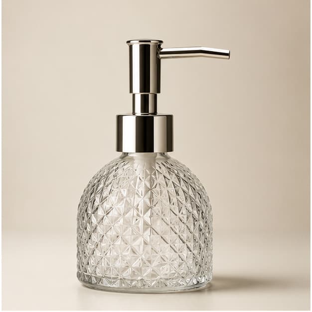 Porta Sabonete Liquido Saboneteira para Lavabo Banheiro Dispenser Sabonete Líquido 220ml Vidro Elegante