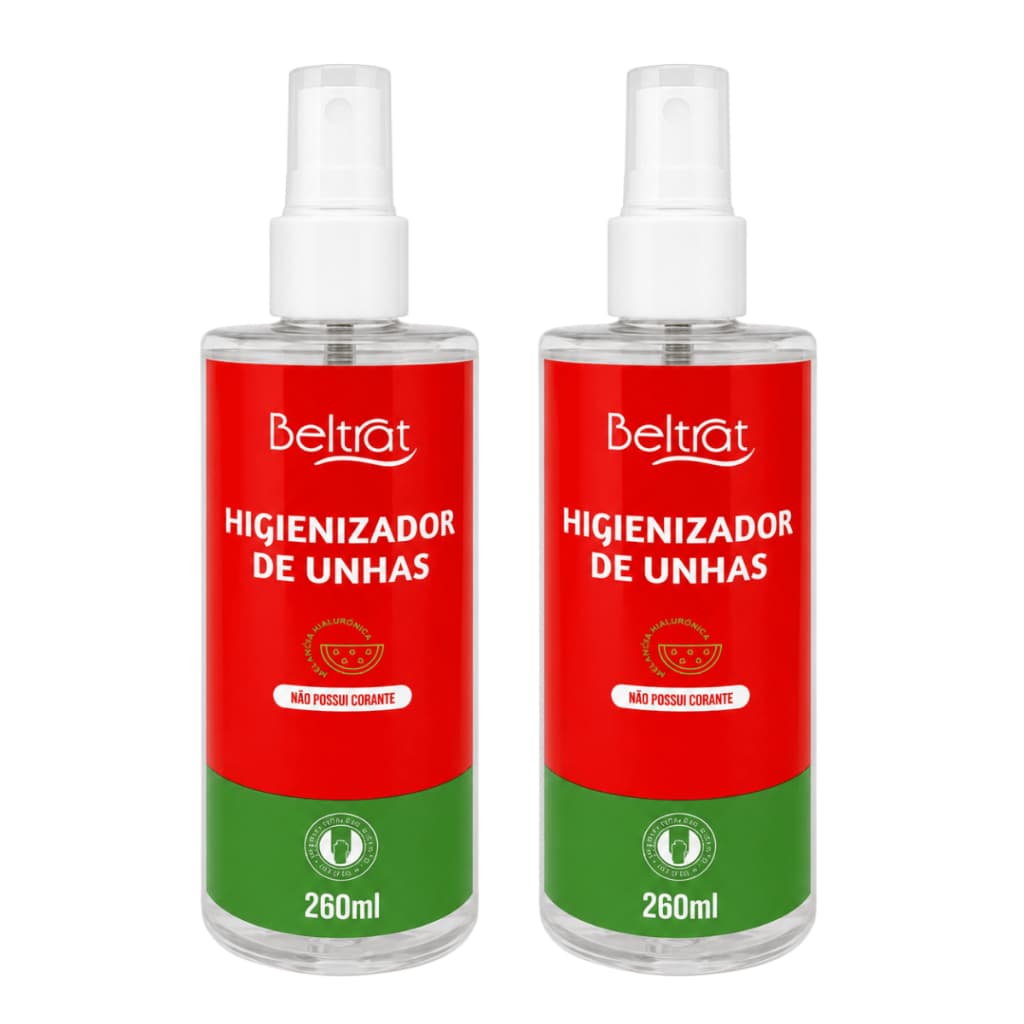 Kit com 2 Beltrat Higienizador Unhas Melancia 260ml Limpeza Nail Preparador