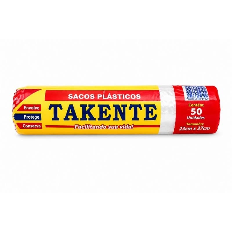 Saco Plástico Takente 50un 23x37cm até 3kg